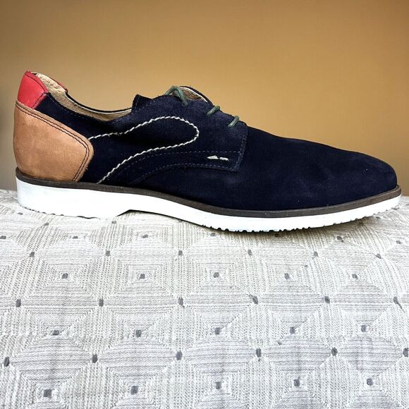 Sotoalto Navy Colorblock Suede Leather Oxford  Lace Up Shoes Men's EU 43 US 10 - Picture 2 of 14